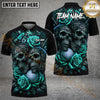 Maxcorners Golf Gothic Skull & Rose Personalized Name, Team Name 3D Shirt (4 Colors)