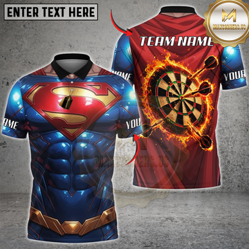 Maxcorners Darts Flaming Bullseye Armor Personalized Name 3D Unisex Shirt