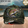Maxcorners Fishing Mossy Camo Water Ring Personalized 3D Cap (12 Fish Species)