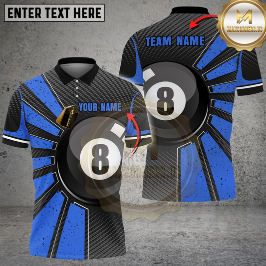 Maxcorners Billiards Classic 8-Ball Multicolor Customized Name, Team Name 3D Shirt