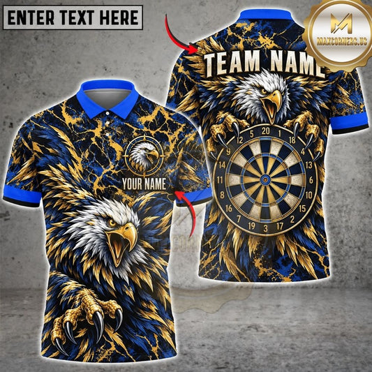 Maxcorners Darts Majestic Eagle Mascot Feather Wings Talons Target Board Graphic Multicolor Customized Name, Team Name 3D Shirts