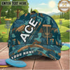 (3 Colors) Maxcorners Disc Golf Camo ACE Chain Basket Personalized Name 3D Cap LM3009
