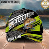 Maxcorners Fishing Neon Green Racing Personalized Name 3D Cap (12 Fish Species)