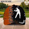 Maxcorners Golf Golfer Silhouette Flame Pattern Personalized Name 3D Classic Cap