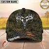 Maxcorners Metal Antler Skull Blue Camo Hunting Personalized 3D Cap Printed Multicolor