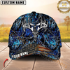 Maxcorners Metal Antler Skull Blue Camo Hunting Personalized 3D Cap Printed Multicolor