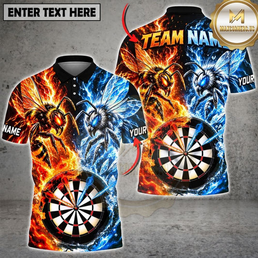 Maxcorners Darts Fire And Ice Hornet Wasp Dual Element Target Board Graphic Multicolor Customized Name, Team Name 3D Shirts