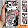 Maxcorners Fishing Phone Case Abstract Splash Modern Art Personalized Name 3D Phone Case (10 Fish Species)