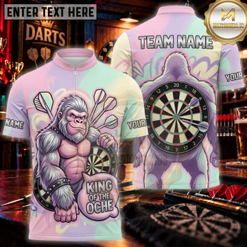 Maxcorners Darts Pastel Pink Wing It Gorilla Personalized Name 3D Unisex Shirt