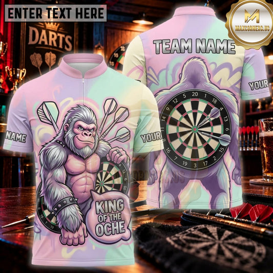 Maxcorners Darts Pastel Pink Wing It Gorilla Personalized Name 3D Unisex Shirt