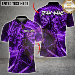 Maxcorners Darts Fire Dragon Samurai Dartboard Fantasy Multicolor Customized Name, Team Name 3D Shirts