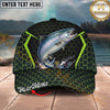 Maxcorners Fishing Neon Hexagon Pattern Personalized Name 3D Cap (12 Fish Species)