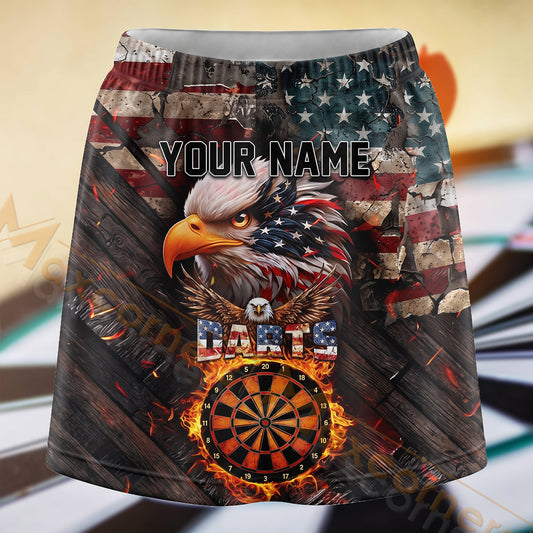 Maxcorners Darts Fiery Eagle Dartboard Personalized 3D Skort, Skirts With Shorts