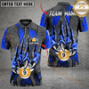 Maxcorners Billiard Monster Claw Scratch Personalized Name, Team Name 3D Shirt (4 Colors)