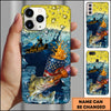 Maxcorners Fishing Phone Case Beer Splash Fishing Graphic Personalized Name 3D Phone Case (10 Fish Species)