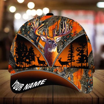 Maxcorners Epic Deer Hunting Zip Camo Pattern 3D Multicolor Personalized Cap