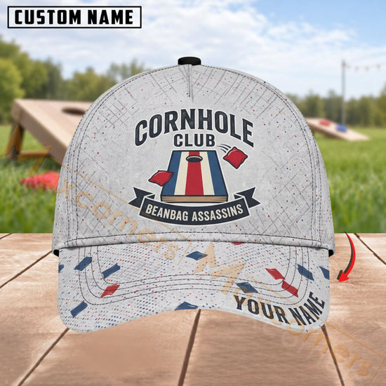Maxcorners Cornhole Club Beanbag Assassins Design Personalized Name 3D Cap