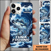 Maxcorners Fishing Blue Water Wave Premium Style Sport Personalized Name Phone Case (8 Fish Species)