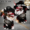 Maxcorners Darts DartBoard Biplane Paint Mutilcolor Options Personalized Name, Team Name 3D Polo Shirt
