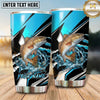 Maxcorners Fishing Tumbler Aqua Black Lightning Splash Design Personalized Name Tumbler (13 Species)
