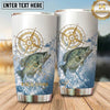 Maxcorners Fishing Tumbler Nautical Compass Splash Design Personalized Name Tumbler (13 Species)