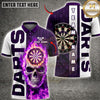 Maxcorners Darts Flaming Skull Vertical Typography Multiple Options Personalized Name, Team Name 3D Shirt