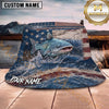 Maxcorners Fishing Patriotic Fishing Flag with Dynamic Water Personalized Name 3D Bucket Hat (13 Fish Species)