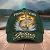 Maxcorners Fishing Green Faith Quote Water Splash 3D Cap (12 Fish Species)