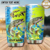 Maxcorners Fishing Tumbler Lime Yellow Abstract Camouflage Design Personalized Name Tumbler (13 Species)