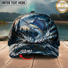 Maxcorners Fishing Dark Blue Ocean Splash Personalized 3D Cap (12 Fish Species)