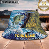 Maxcorners Fishing Ocean Splash Personalized Name 3D Bucket Hat (12 Fish Species)