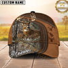 Maxcorners Hunting Deer Brown Camo Multiple Options Personalized Name 3D Cap