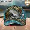 Maxcorners Fishing Mermaid Scale Camo Rope Personalized 3D Cap (12 Fish Species)