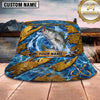 Maxcorners Fishing Blue Water Golden Armor Plate Personalized 3D Bucket Hat (13 Fish Species)