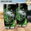 Maxcorners Fishing Tumbler Emerald Green Energy Flame Design Personalized Name Tumbler (13 Species)