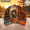 Maxcorners Dog Hunting And Duck Orange Black Duck Hunter Stripe Design Multiple Options Personalized Name 3D Cap