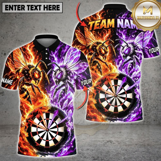 Maxcorners Darts Fire And Ice Hornet Wasp Dual Element Target Board Graphic Multicolor Customized Name, Team Name 3D Shirts
