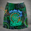Maxcorners Darts Neon Let’s Play Darts Bitches Quote Personalized 3D Skirts With Shorts 1