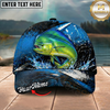 Maxcorners Fishing Blue Lightning Water Splash Personalized 3D Cap (12 Fish Species)
