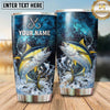 Maxcorners Fishing Tumbler Blue Cosmic Hook Splash Design Personalized Name Tumbler (13 Species)