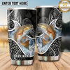 Maxcorners Fishing Tumbler Black White Paisley Bandana Design Personalized Name Tumbler (13 Species)