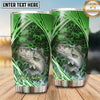 Maxcorners Fishing Tumbler Emerald Green Swoosh Honeycomb Design Personalized Name Tumbler (13 Species)