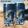 Maxcorners Fishing Tumbler Navy Blue Flame Splash Design Personalized Name Tumbler (13 Species)