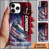 Maxcorners Fishing American Flag Personalized Name 3D Phone Case  (13 Fish Species)