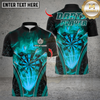 Maxcorners Personalized Name Dart Polo Shirt, Fire Darts Design ,Custom Team Shirt for Men, Gift for Darts Players