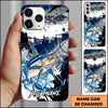 Maxcorners Fishing Phone Case Abstract Splash Modern Art Personalized Name 3D Phone Case (10 Fish Species)