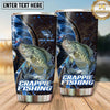 Maxcorners Fishing Tumbler Midnight Blue Cosmic Swirl Design Personalized Name Tumbler (13 Species)