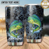 Maxcorners Fishing Tumbler Gray Smoke Scale Texture Design Personalized Name Tumbler (13 Species)