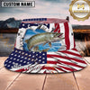 Maxcorners Fishing Red Black Vortex Fishing Design with Bold Splash Personalized Name 3D Bucket Hat (13 Fish Species)