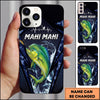 Maxcorners Dark Hexagon Water Splash Personalized Name Phone Case (13 Fish Species)